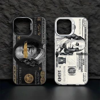 Cool 100 Dollar Bank Note Phone Case For IPhone 16 PRO 15 14 13 12 11 Promax Xr Xs 7 8 Plus SE Minimalism Shockproof Cover
