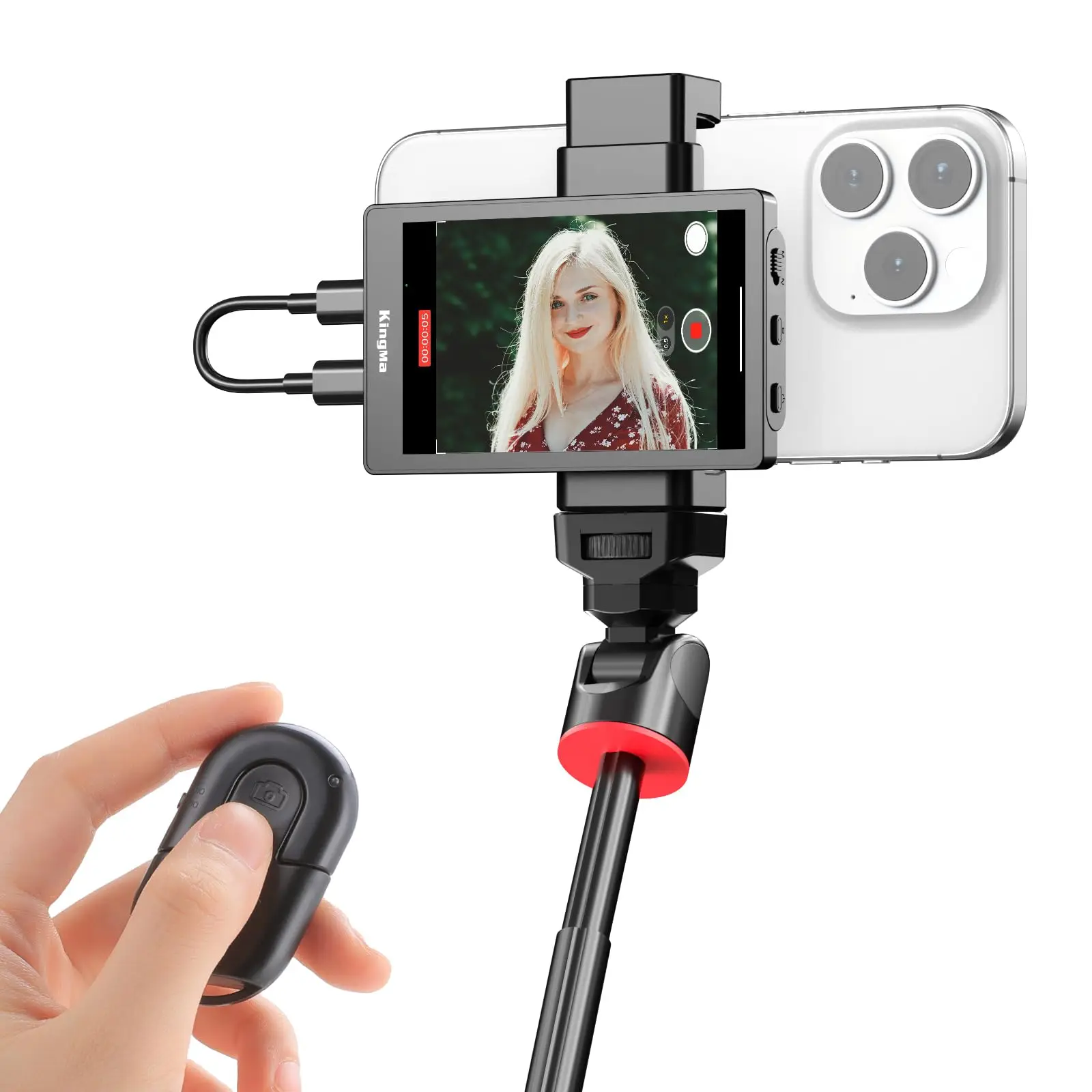 King Ma Phone Vlog Selfie Monitor Screen, Wired Mini Monitor for iPhone  Rear Camera for Vlog Live Stream TikTok - AliExpress