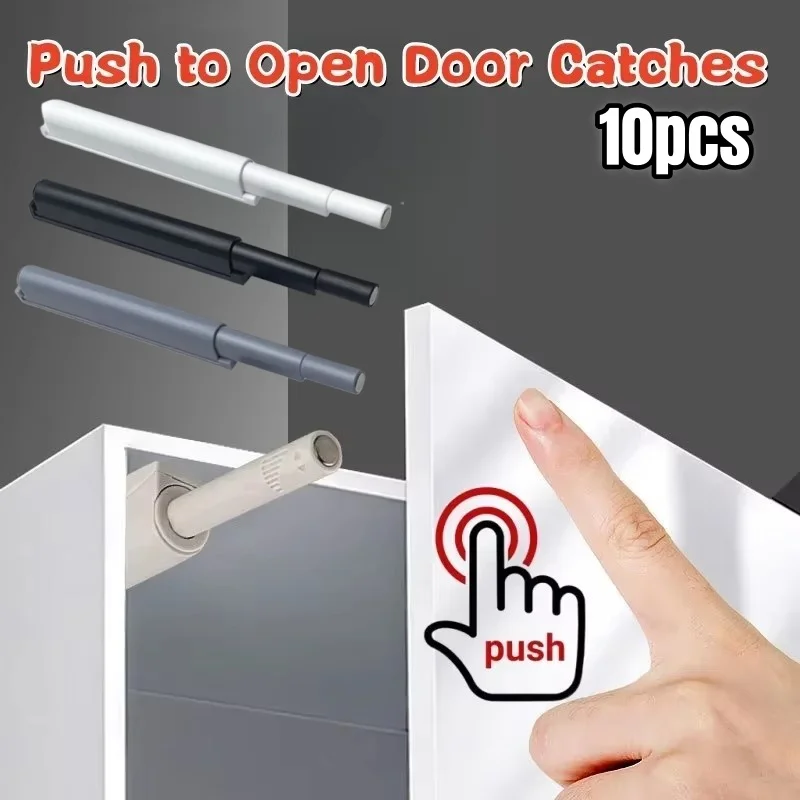 10PCS Push to Open Cabinet Magnetic Door Latches,Push in Catch Push Magnet Latch for Hidden Doors Closure Release Press Out