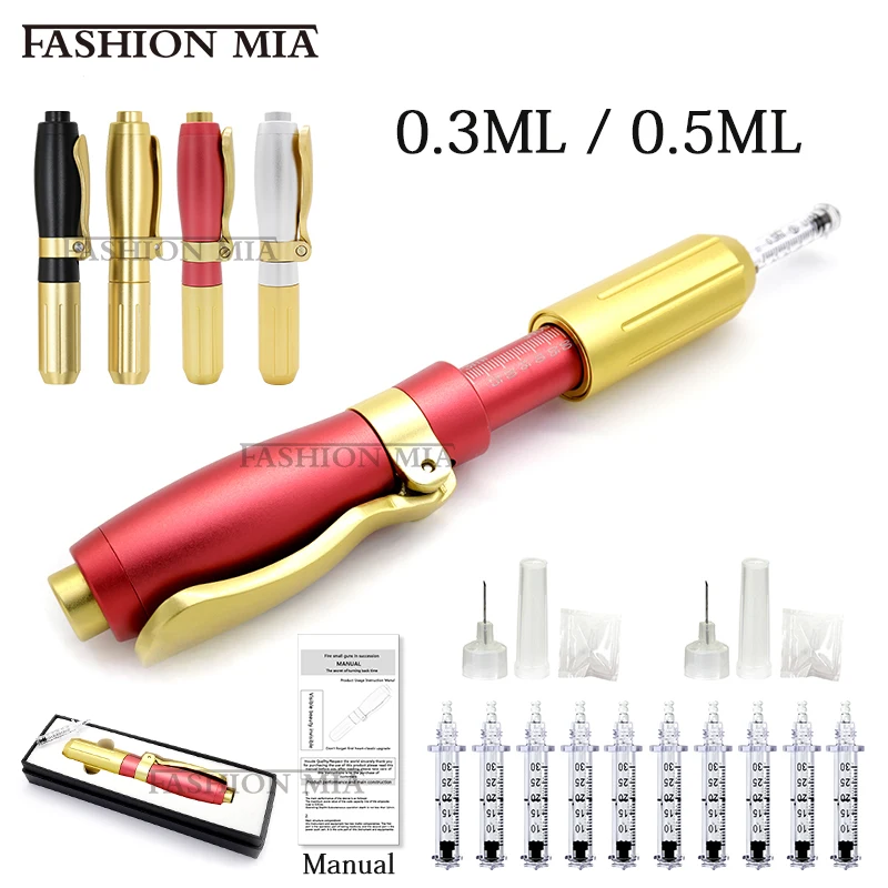 0.5ml Hyaluronic Pen Micro Injection Hyaluronic Acid Pen Lip Injection Anti Wrinkle Tattoo Lips Filling Syringe Beauty Supplies