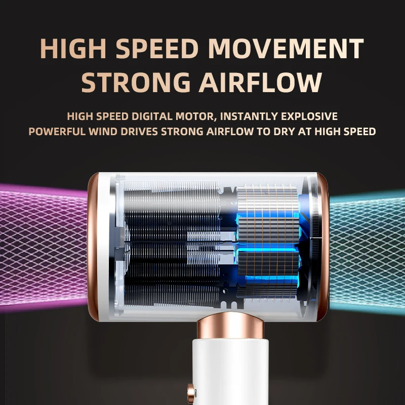 Hair Dryer Wall Mounted Hotel No Punching Home Bathroom 2000W High Power Blue Light Electric Hair Dryer hair dryer