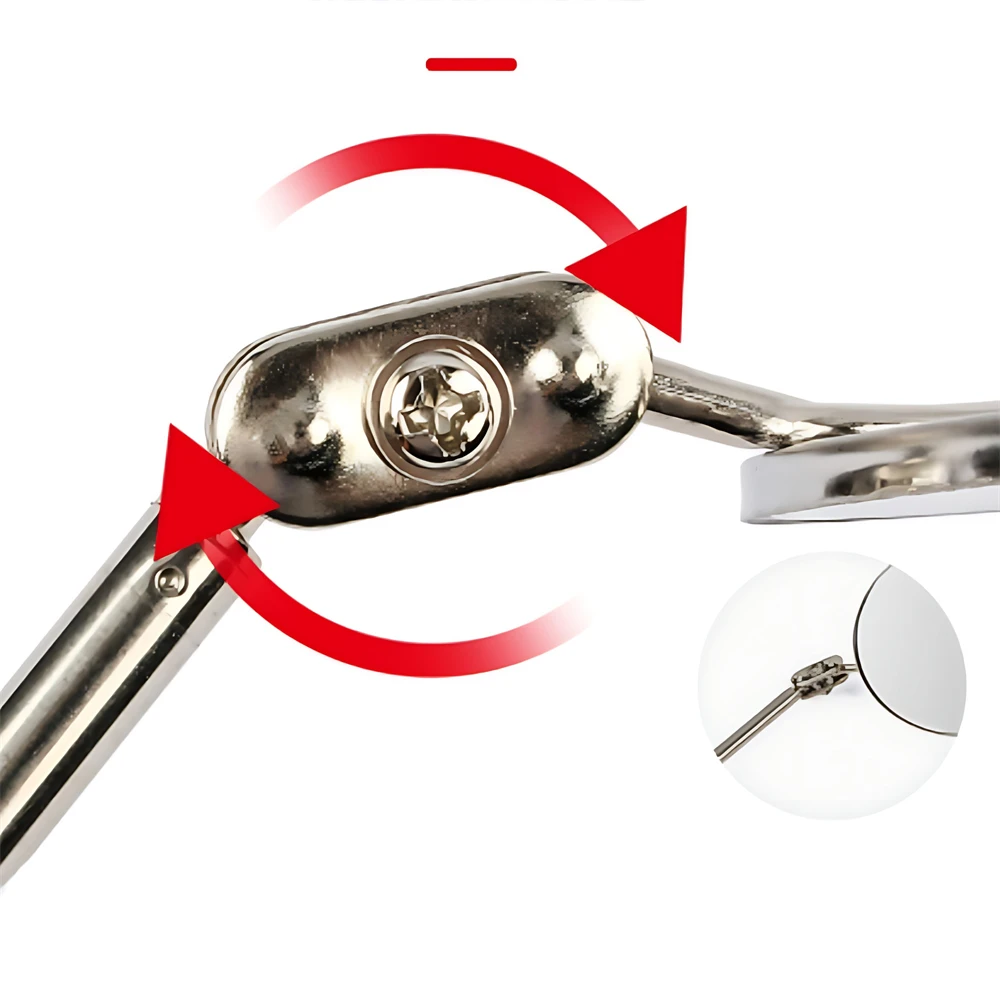 360 Retractable Telescopic Inspection Detection Lens Round Mirror Silver Pocket Clip New Car Tools Extend 7-1/4" To 30" DIY TOOL 2