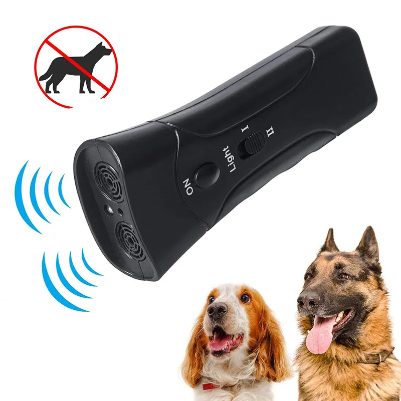 3 in 1 Pet Dog Repeller Whistle Anti Barking Stop Bark Training Device Trainer LED Ultrasonic Anti Barking Without Battery