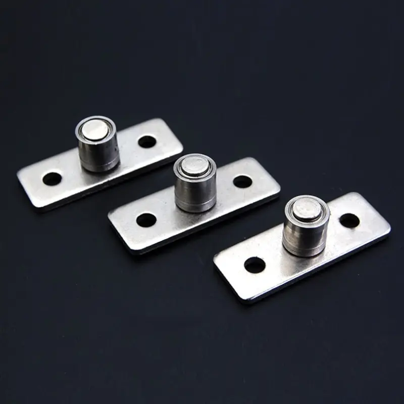 Sliding Barn Door Guide Wooden Door Roller Retainer with Brass Wheel 2Pcs