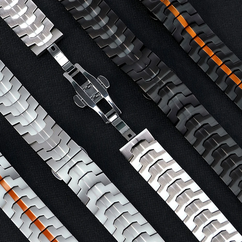 Premium Stainless Steel Adjustable Metal Strap for Smartwatches - Elegant Bracelet Wristband
