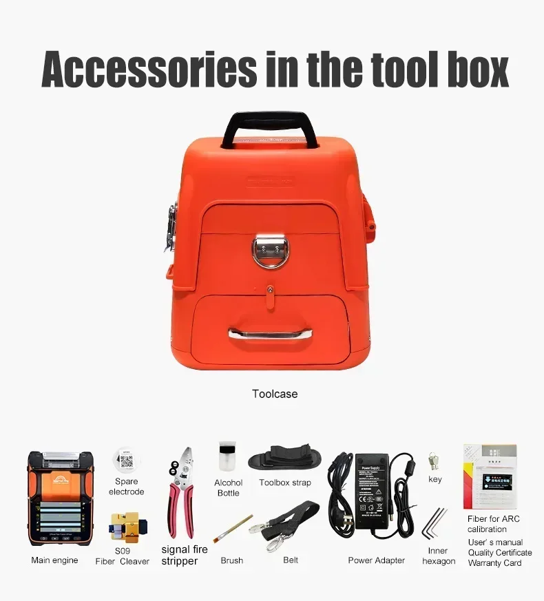 New AI-9 signal light fiber fusion splicer 10 languages freely switch built-in optical power meter and VFL5.0