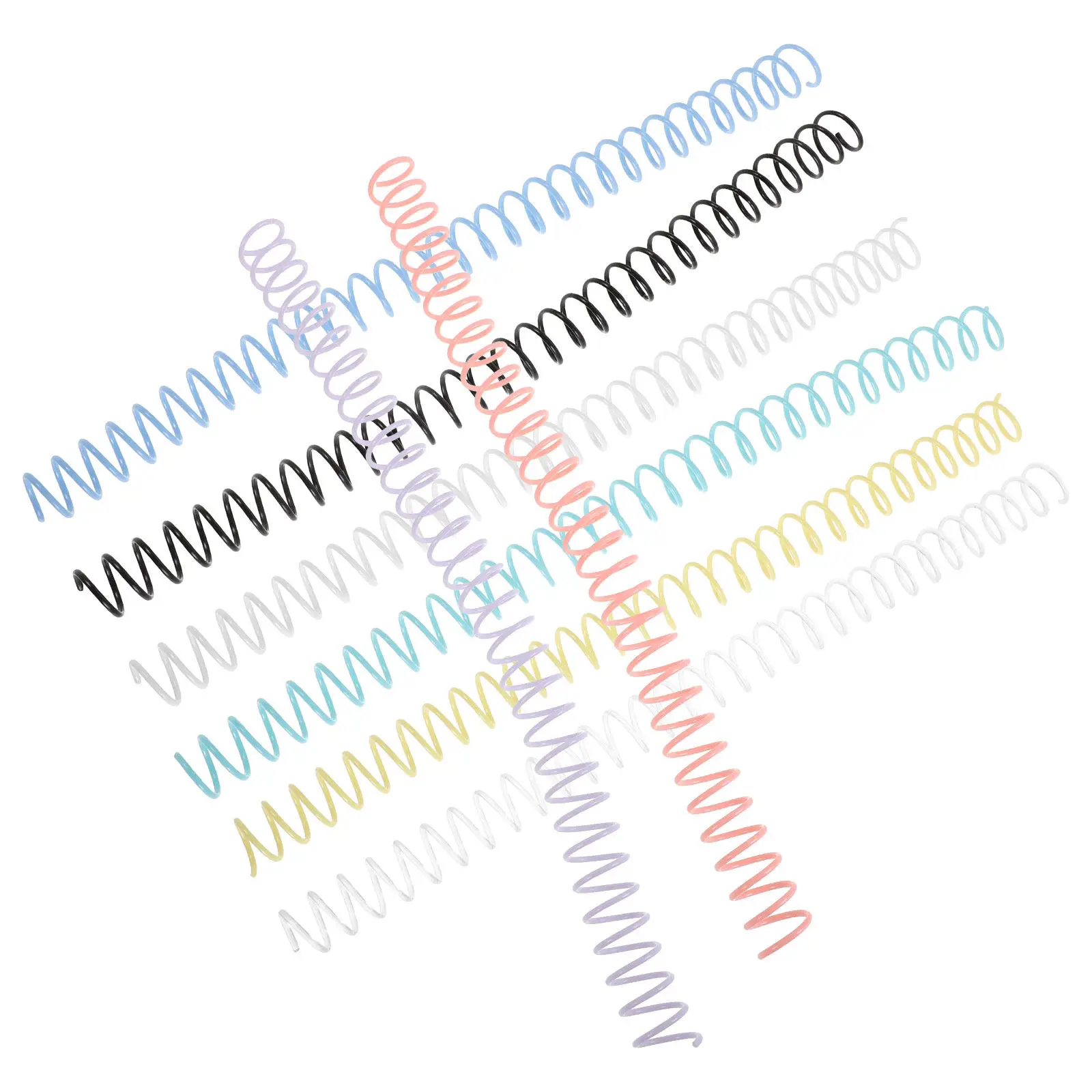 8Pcs 플라스틱 나선형 바인딩 코일 35Mm 사무실 학교 홈 보고서 엔지니어링 프리젠 테이션을위한 다채로운 빗 바인딩 스파인