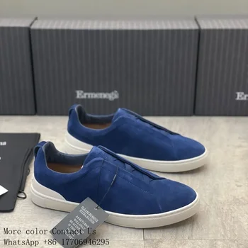 2025 Zegnss Dress Shoes Designer Shoes Men Ermenegildos Zegnbs Soft Business Casual Party Quality Leather Chunky Sneakers