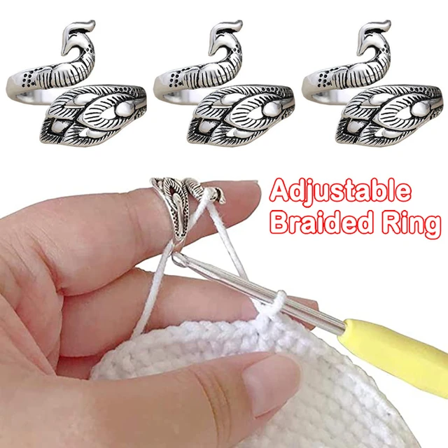 1 Pc Adjustable Knitting Loop Crochet Multi Style Metal Loop Knitting Ring  Finger Wear Thimble Yarn Guides Sewing Accessories - AliExpress