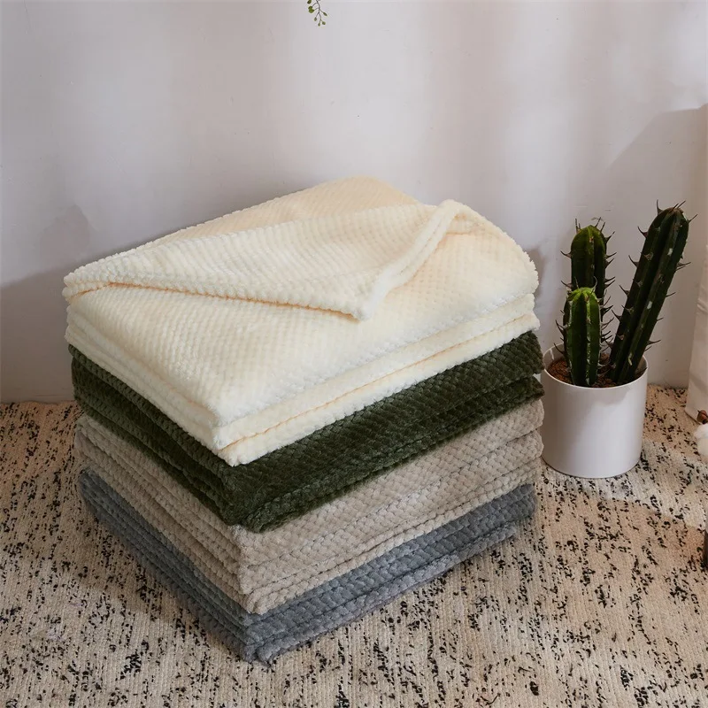 Pineapple Plaid Baby Blanket Swaddle Blanket Children Sofa Throw Thickened Solid Color Flannel cotton muslin blanket cotton gauze blanket cotton blanket knit blanket fleece blanket cotton swaddle cotton knit blanket swaddle blanket plush blanket coral velvet blanket custom blanket
