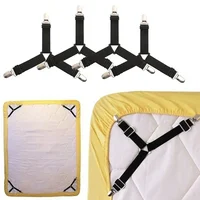 4Pcs Fastener Bed Sheet Clips Mattress Cover Blankets Holder Home Textiles Organize Gadgets Elastic Bed Sheet Grippers Belt 1