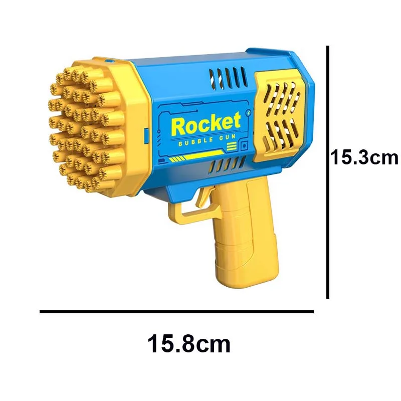 New 40 Holes Electric Rocket Bubble Gun Toy Bubbles Machine Automatic Soap Blower Summer Outdoor Party Games Child Gift 6
