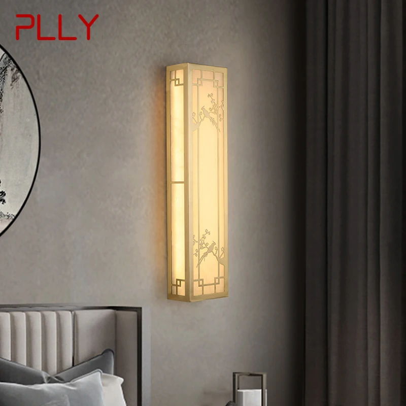 

PLLY Brass Wall Light LED Modern Luxury Marble Sconces Fixture Indoor Decor for Home Bedroom Living Room Corridor