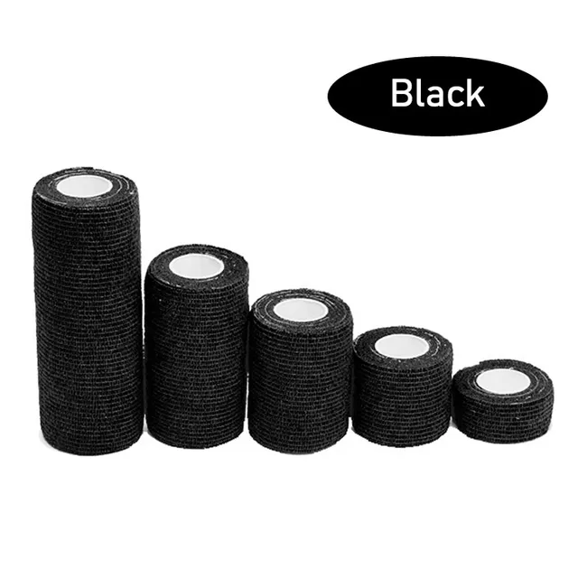 1 Rolls First Aid Self Adherent Cohesive Bandages Sports Tape for Wrist Ankle Sprains & Swelling Width 2.5-15cm Rainbow Colors black