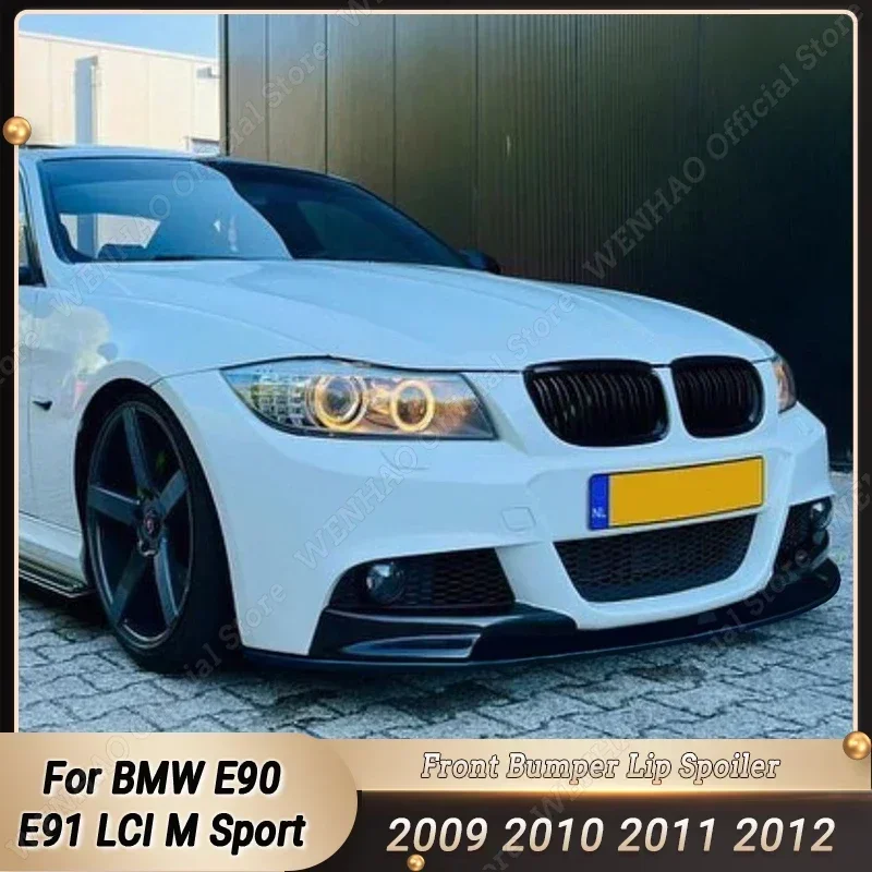 

Для BMW 3 серии E90 E91 LCI M спортивный передний спойлер бампер для губ Сплиттер Комплект кузова диффузор блеск черный аксессуары 2009-2012