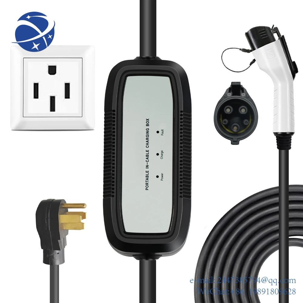 Yun Yi16/32A 100-240VLevel1/2Type 1/2 CCS 1/2 SAE J1722IEC 62196 AC Portable Charging Electric Car Vehicle Cables Box EV Charger 32amp ev portable charger 22kw ev ac charging station m2 12 months wall mounted electric car charging station type 2 iec 62196