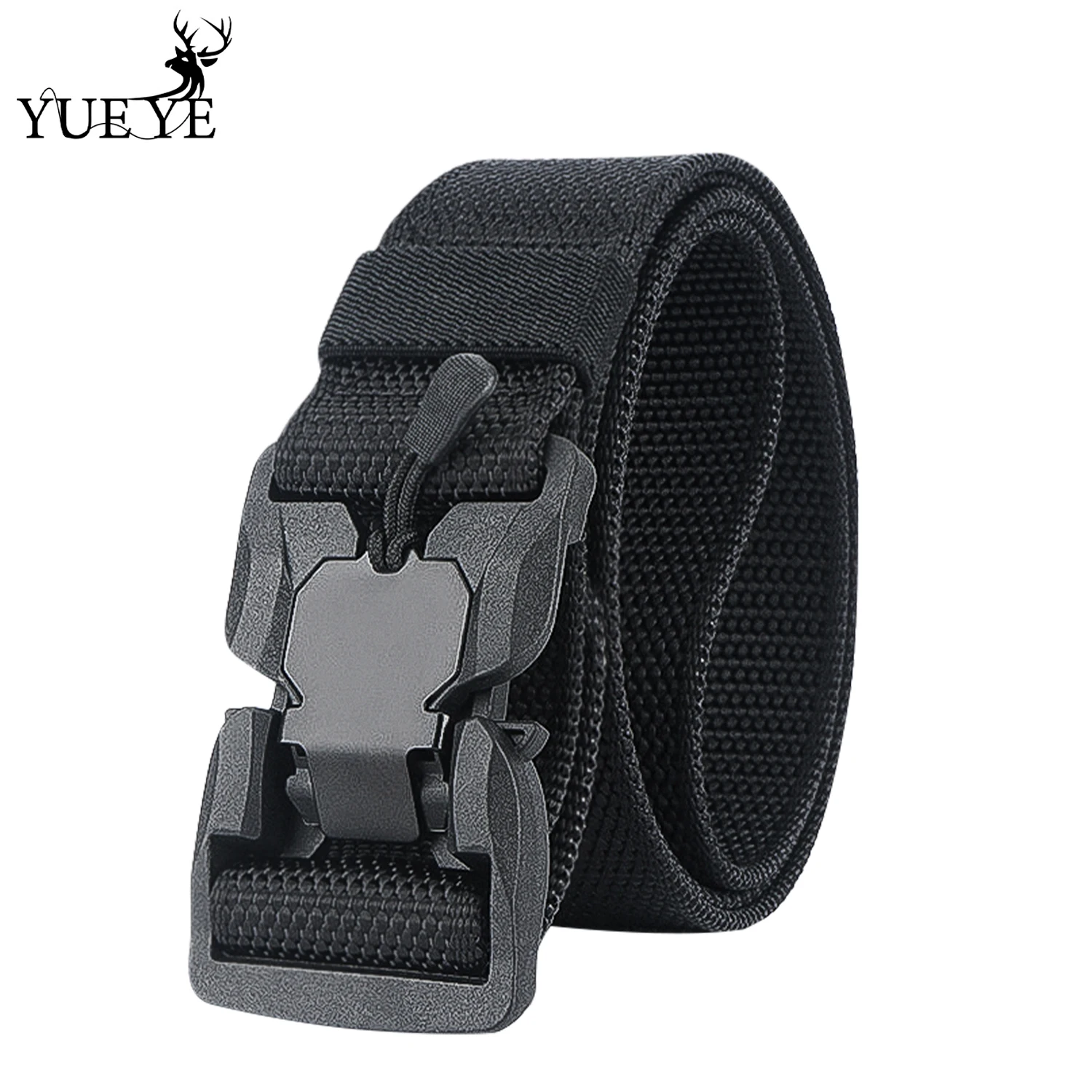 Tactical belt magnetic buckle quick release elastic belt casual nylon work clothes training belt men's trousers belt tactical belt magnetic buckle quick release elastic belt casual nylon work clothes training belt men s trousers belt