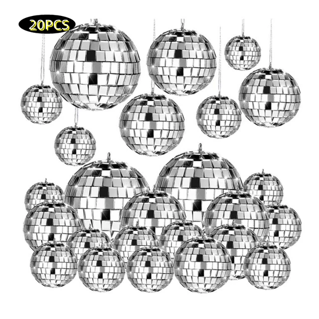 300mm Mirror Disco Ball Silver Glitter Ball Hanging Disco Light For Kids  Parties