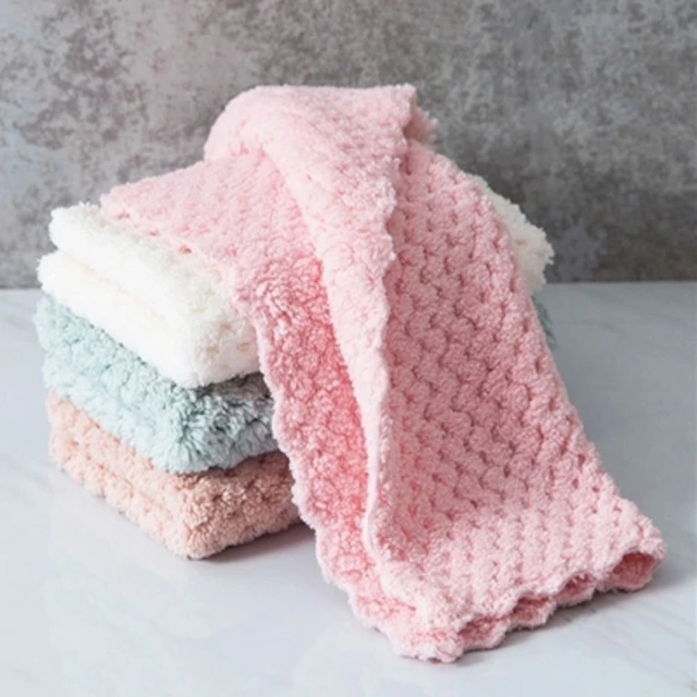 2/4/8pcs Soft Microfiber Kitchen Towels Absorbent Dish Cloth Anti