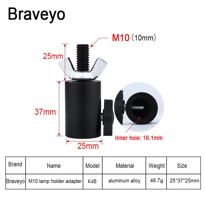 Studio Camera Spot Light Adapter Screw Flash Light Bracket Lamp Holder 3/8 M10 Aluminum Alloy Base