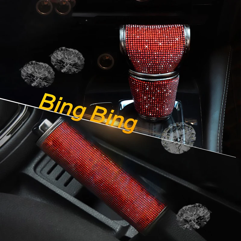 Bling Bling Auto Shift Gear Cover Luster Crystal Car Knob Gear Stick  Protector Diamond Car Decor Accessories for Women Gril Gift| | - AliExpress