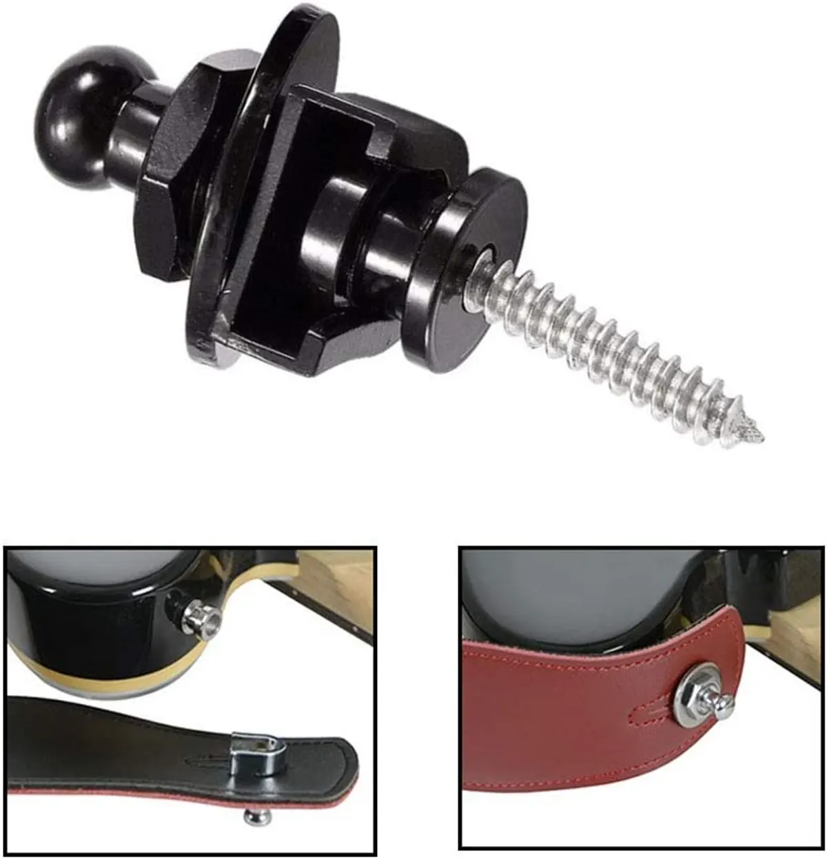 Bottoni Per Tracolla Chitarra - Metallici, Testa Piatta, Per Chitarra Acustica Ed Elettrica - Foto 12