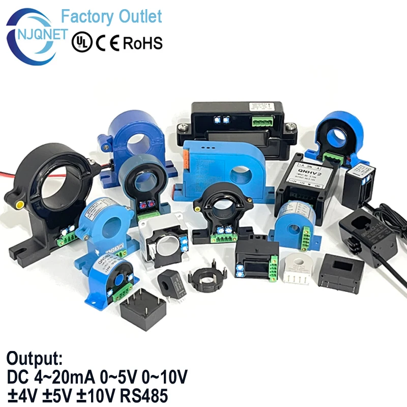 Split Core Current Sensor Hall Effect 10A 20A 30A 50A 100A 150A / 2.5&plusmn;0.625V 2.5&plusmn;2V Clamp DC Current Transducer Replace HSTS016L current transformer current sensor