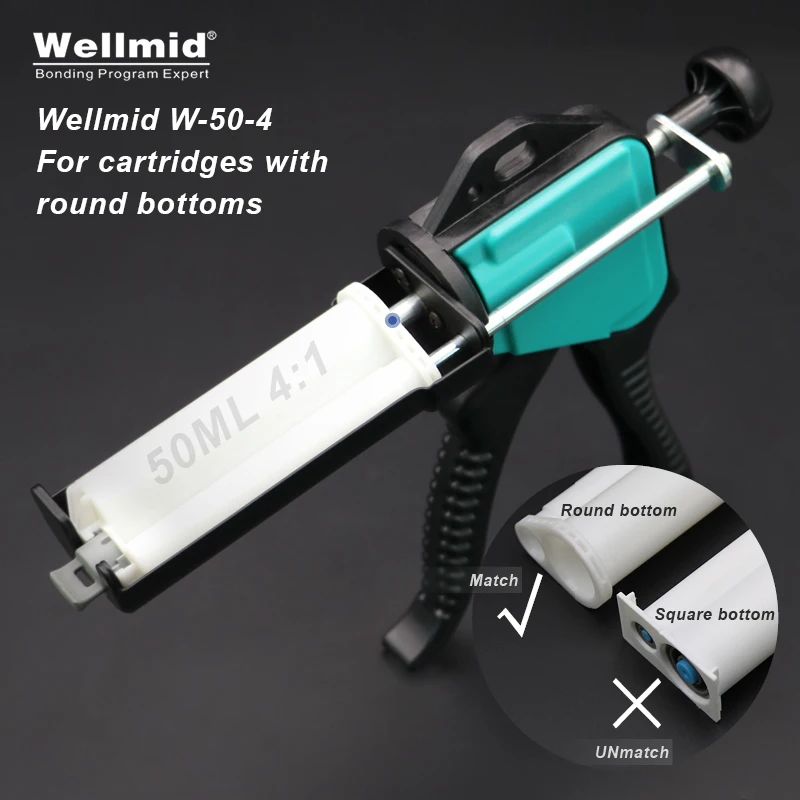 50ml 4:1 Epoxy Adhesive Dispensing Gun 2K Kit Portable Double tube Mixing Dispenser loctite ARALDITE Cartridge AB Metal Glue Gun