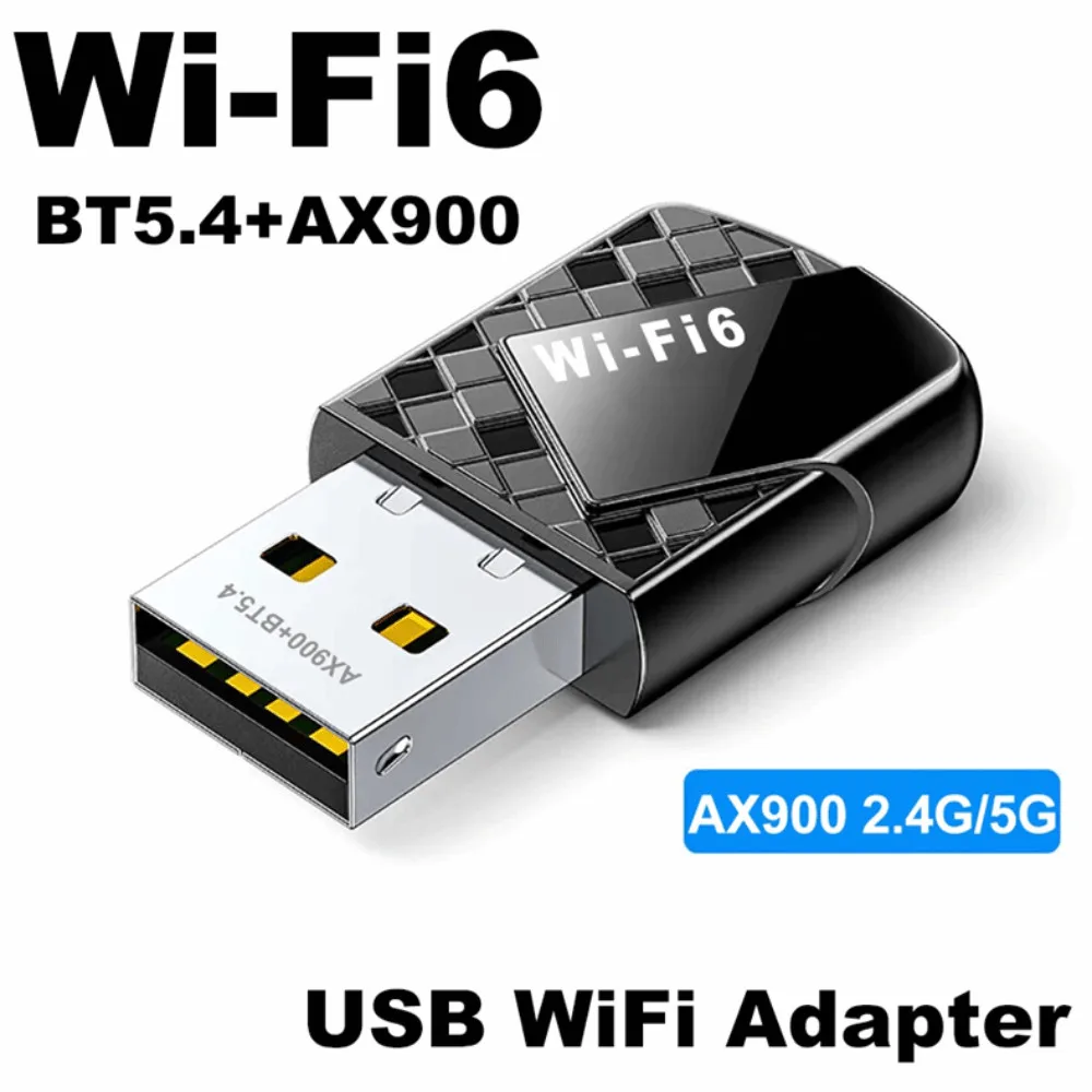 Adattatore USB WiFi 6 AX900Mbps per PC, adattatore WiFi Bluetooth 5.4 2 in 1 Dual-Band 2.4G/5G