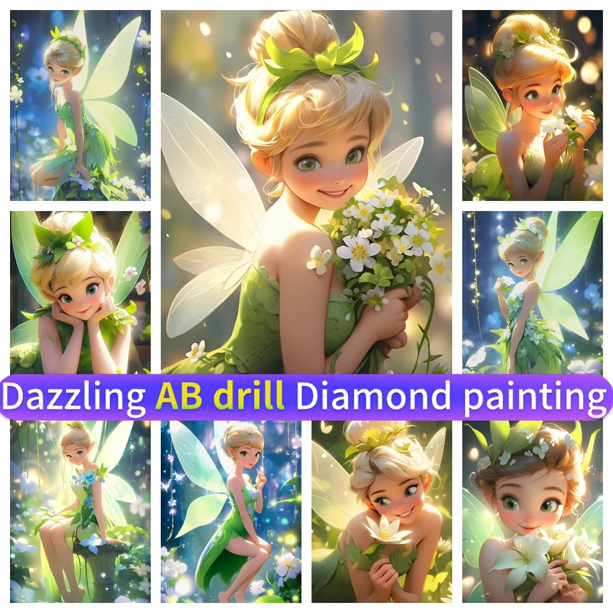 

Набор для вышивки крестиком красота эльф AB алмазная живопись Вышивка Милая сказочная мультяшная мозаика 5D DIY Детский подарок домашний декор