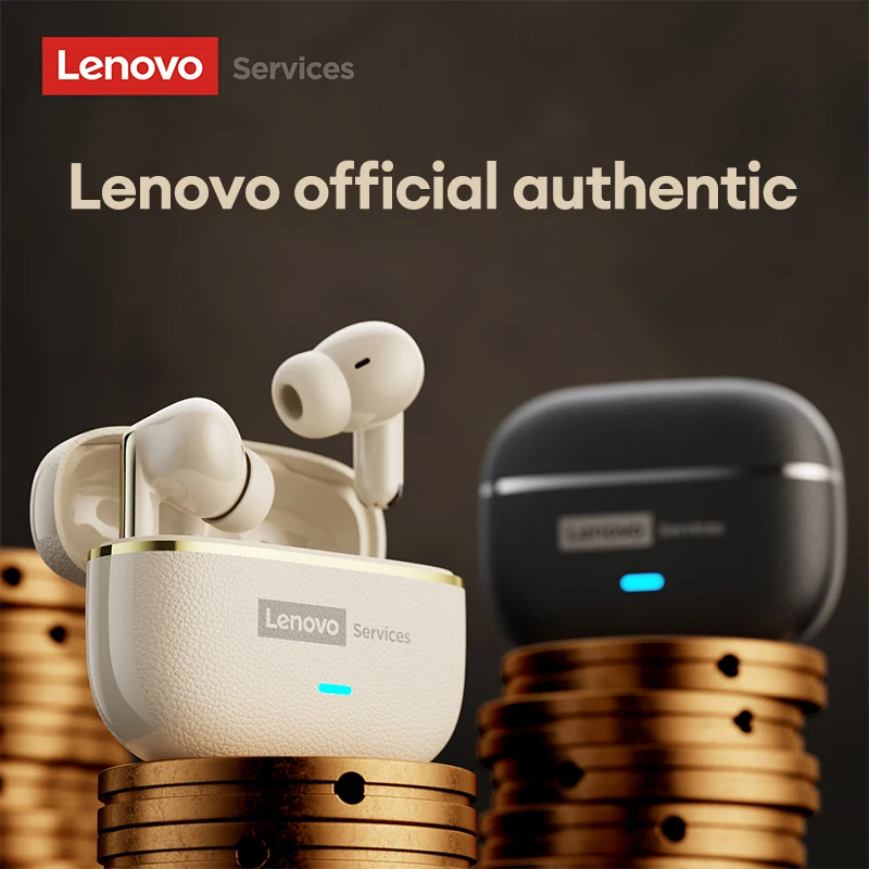 Lenovo LE208 Wireless Bluetooth 6.0 Leather Headphones HiFi Lossless Sound Noise Reduction Earphone Low Latency Gaming Earbuds 4