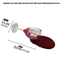 Lifelike Spilled Red Wine Glass Prop for Photography and Home Décor (Small size)