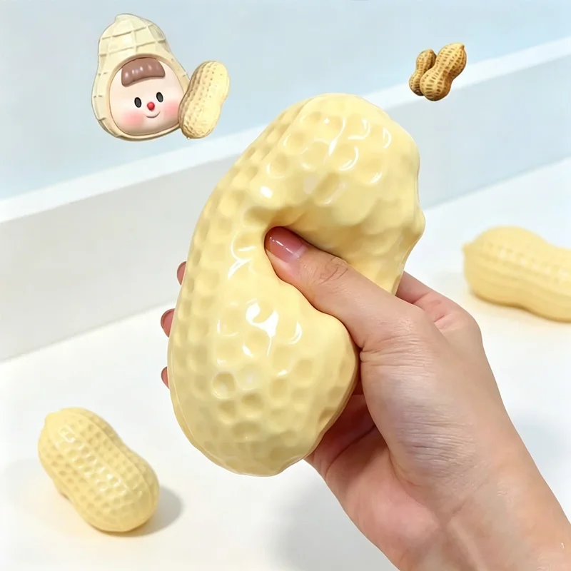 Peanut Stress Ball Crunchy Squeeze Bal Squishy Toy Simulated Peanut Squeeze Stress Relief  Buttery-Soft Feel ASMR Sensory Adults