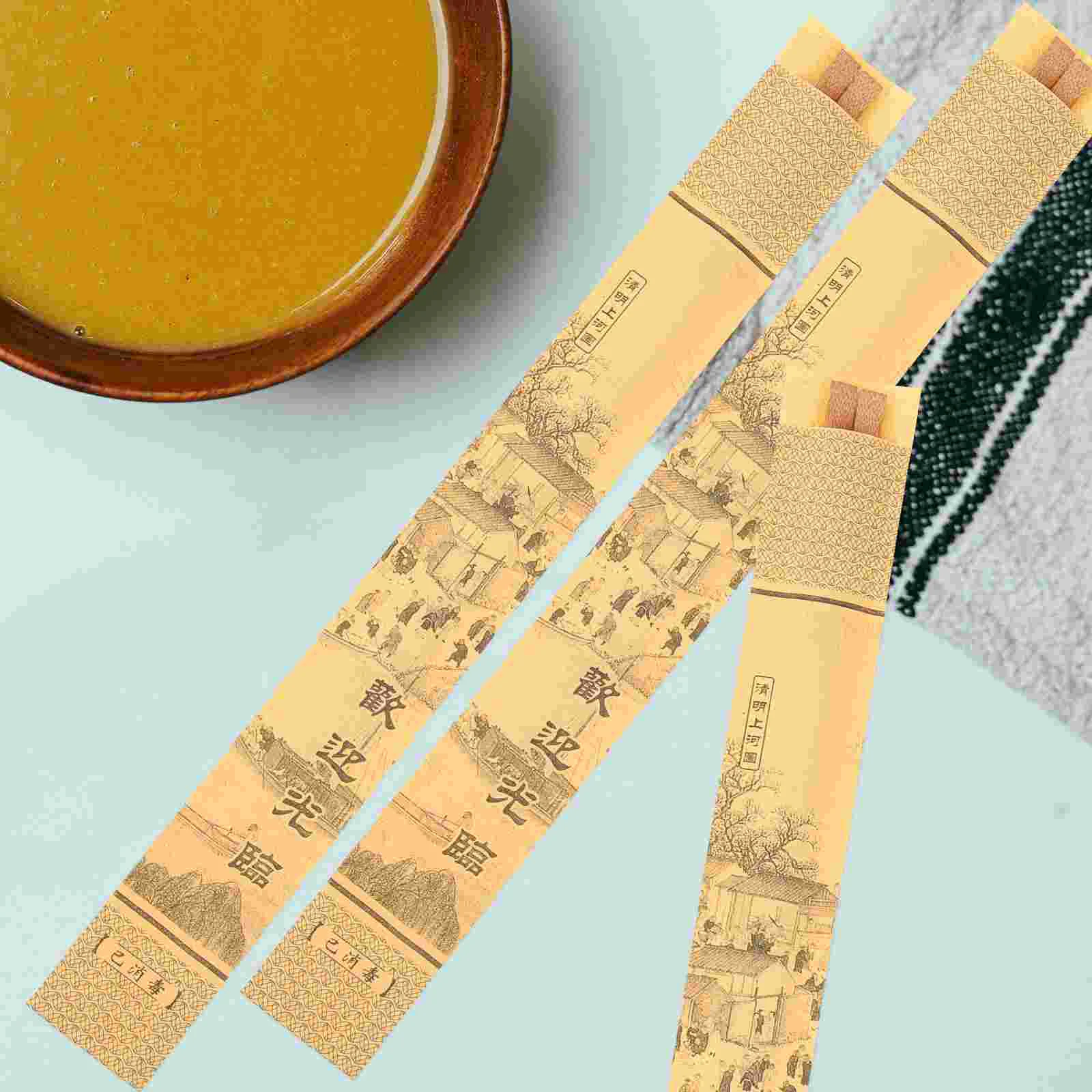 

Household Chopsticks Bags Disposable Holders Restaurant Chopsticks Pockets Paper Bags Restaurant Paper Hot Pot Sets