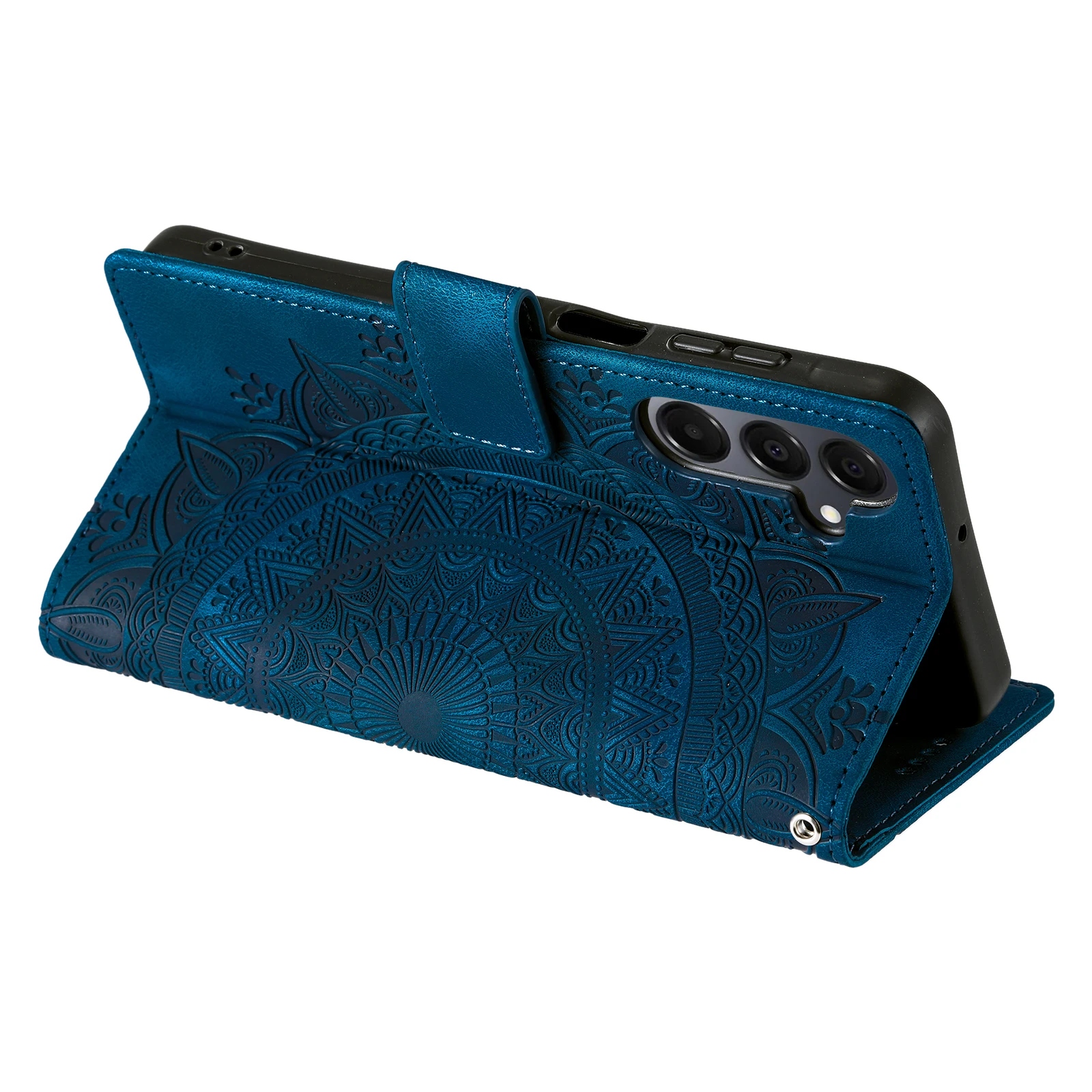 Embossed Totem Leather Wallet Phone Case with Card Holder