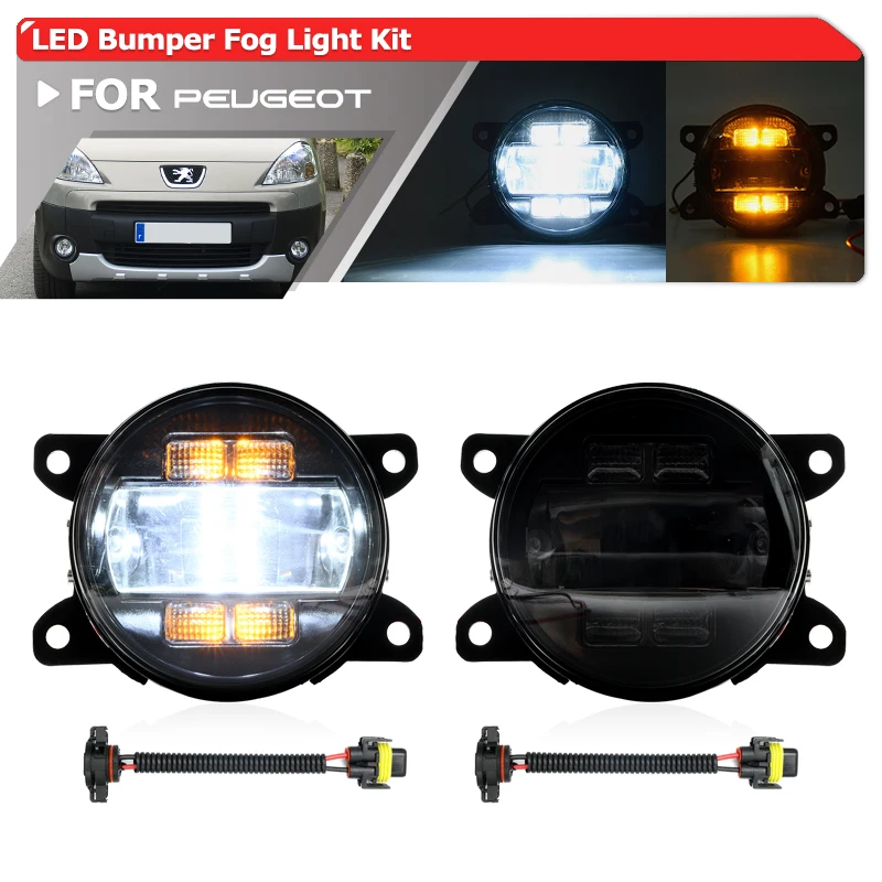 

Дымчатый для Peugeot 206 + 207 +/SW/CC 307 407 4007 607 Boxer Partner II Expert III 3008 бампер светодиодный DRL/Fog/сигнал поворота