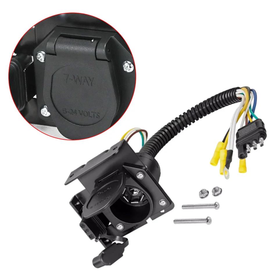 Set 2 Adattatori Per Rimorchio – 7 A 13 Poli E 13 A 7 Poli – ABS E Rame – 12V Per Auto E Camper