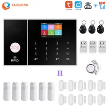

GSM WIFI Security Alarm System app control Smart Home GPRS Wireless 433MHz Alarm Kit with PIR Sensor Siren Door Sensor & RFID