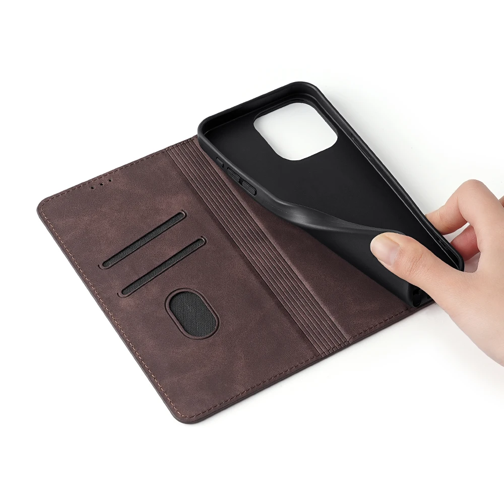 Silicone Flip Cover with Magnetic Stand, Picture Frame, and Card Slot for Smartphone Protection