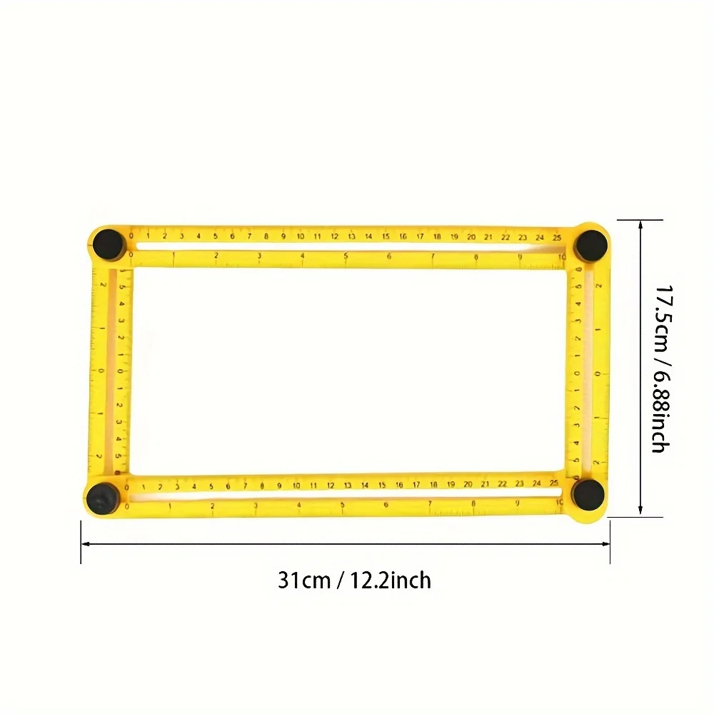 1PC 다기능 ABS 플라스틱 4단 접이식 자 - 목공, DIY 및 건축용 접이식 측정 도구