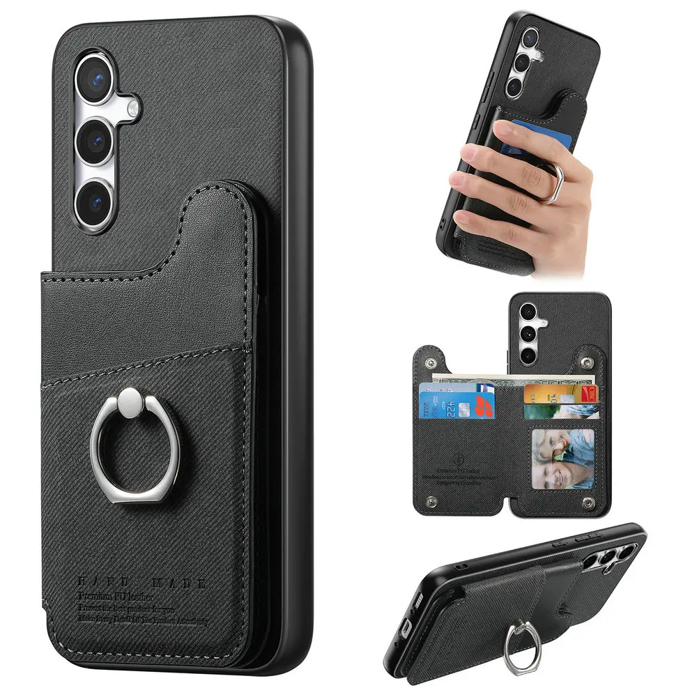 RFID Leather Wallet Case with Ring Holder