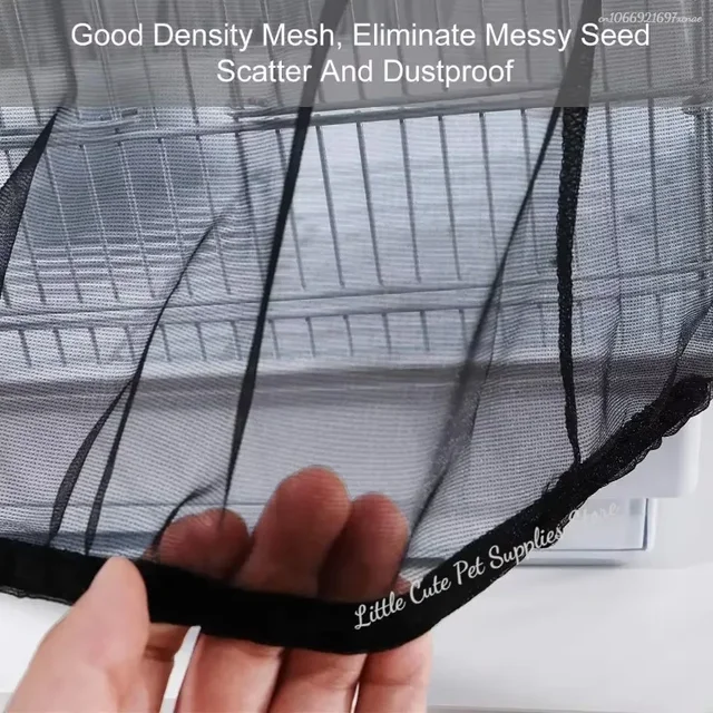 Mesh Bird Cage Cover Shell Skirt Net Easy Cleaning Catcher Guard Bird Cage Stretchy Mesh Parrot Bird Cage Net Jaula Para Pajaros 2