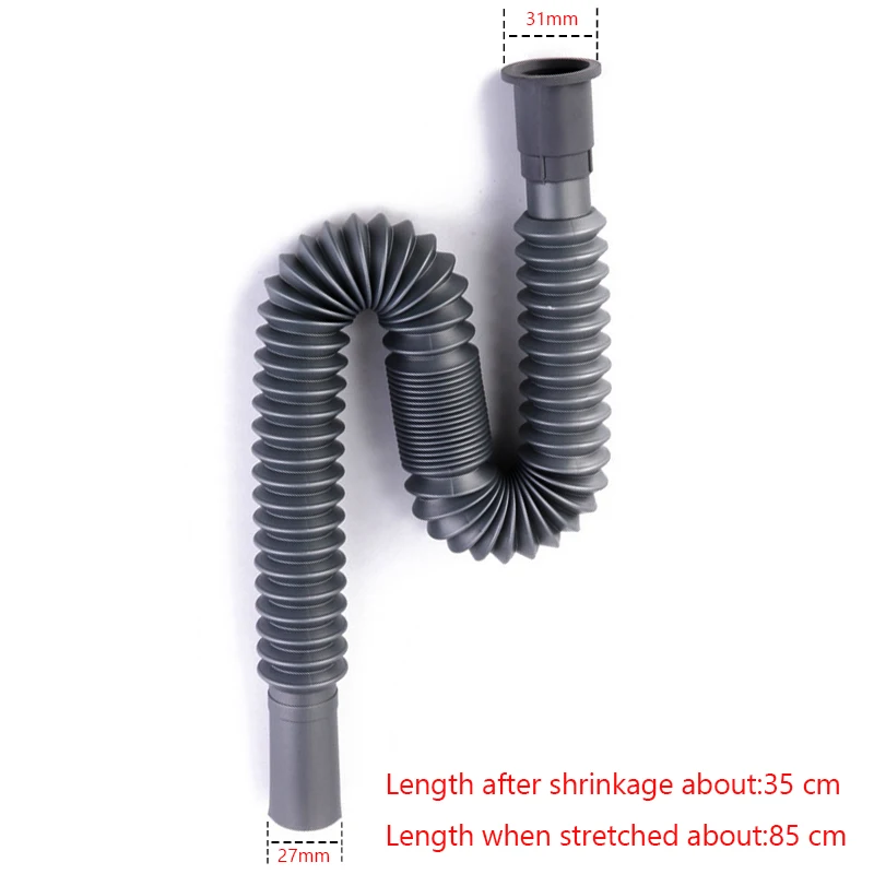 Sink Sewer Pipe Kitchen Universal S-shaped Sewer Pipe Expansion Wash Basin Water Drainage Can Be Extended