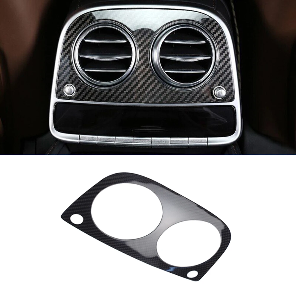 

Dry Carbon Fiber Interior Trim Car Rear Armrest Box Air Conditioning Outlet Vent Cover for Mercedes S65 W222 2014-2020