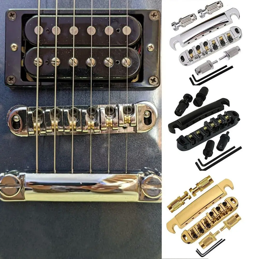 

Adjustable Roller Saddle Tune-O-Matic bridge tailpiece w/Brass Roller Saddle