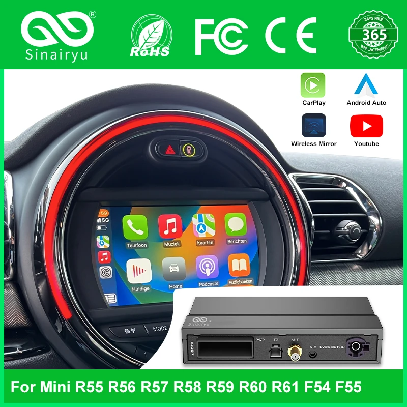 WirelessAndroidAutoAppleCarPlayforMiniR55R56R57R58R59R60