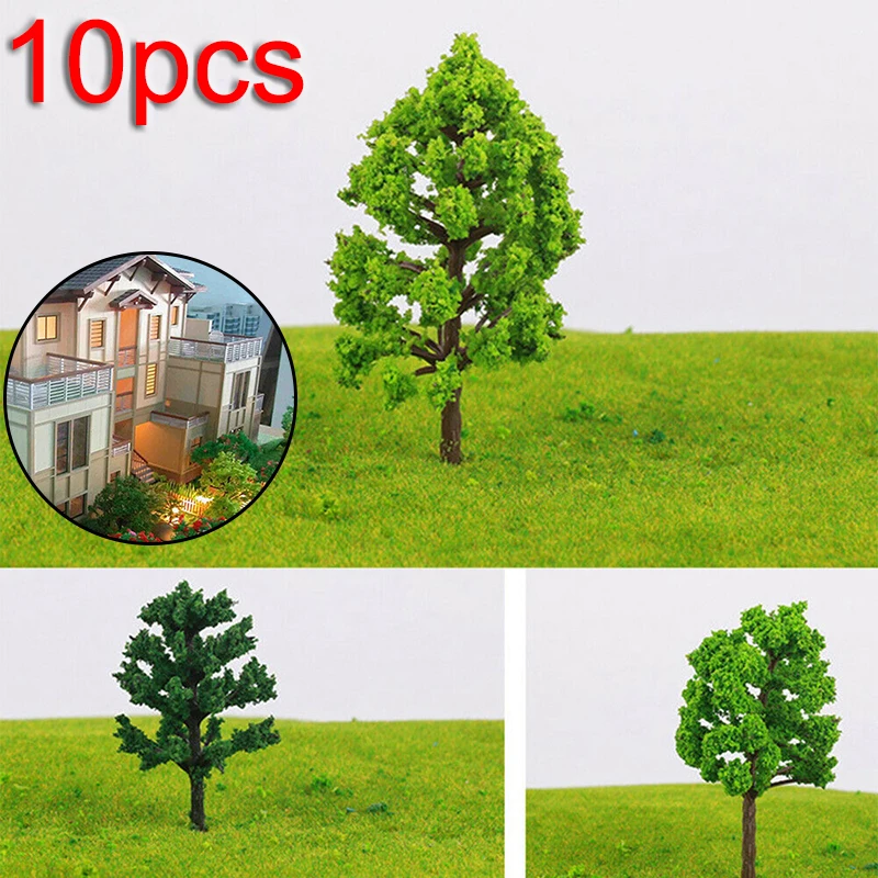 

10Pcs Miniature Model Trees Garden Train Railway Architectural Scenery Landscape DIY Scene Tree Accessories Toys For Kids 11CM