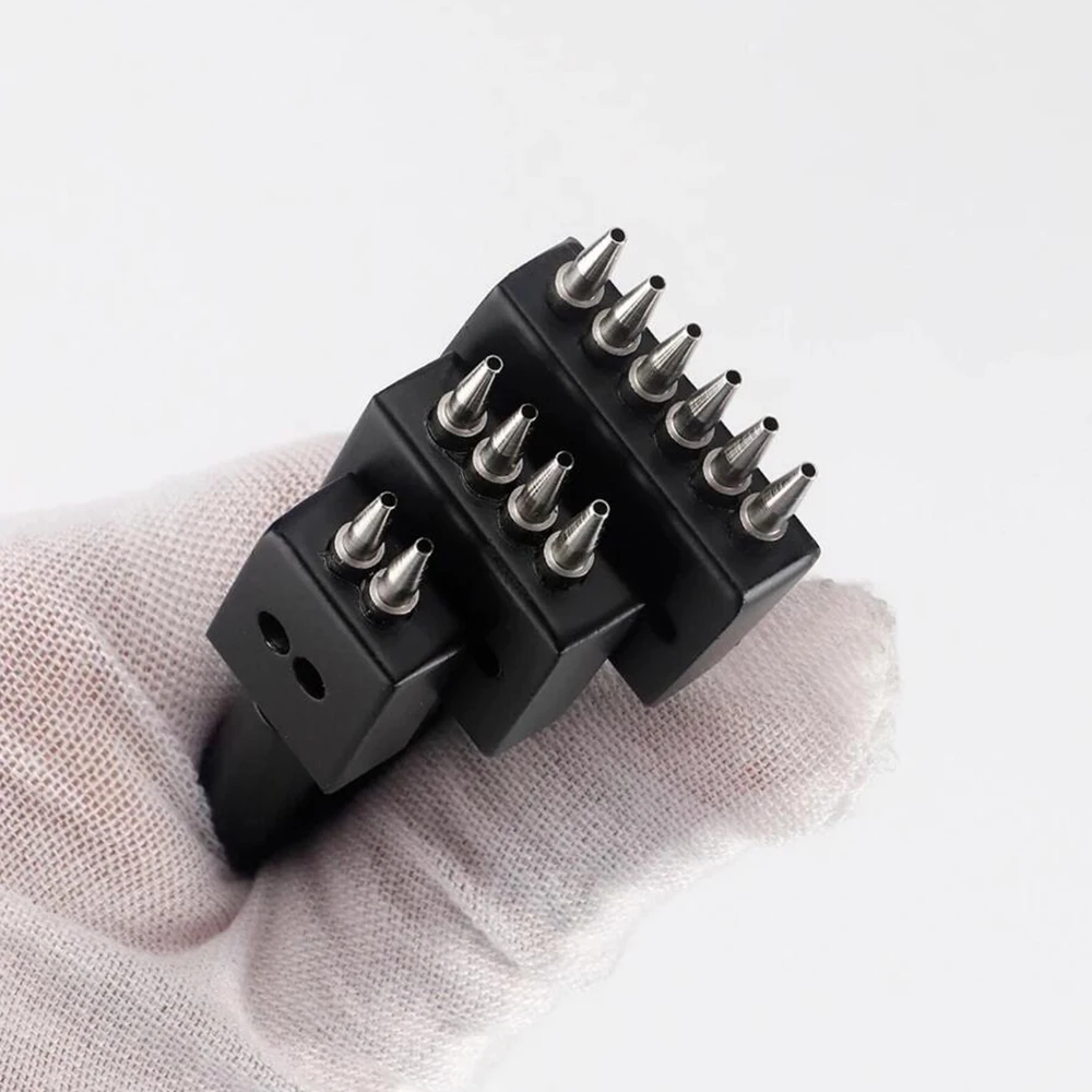 4/5/6MM Black Leather Stitching Sewing Punches 2+4+6 Prong Leather Craft Spacing Punch Accessories for Wallet Belt Hole Puncher
