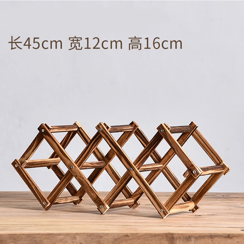 Folding Wooden Wine Rack Wine Storage Shelf Household Decoration Supplies Free Installation 3-10 Bottles