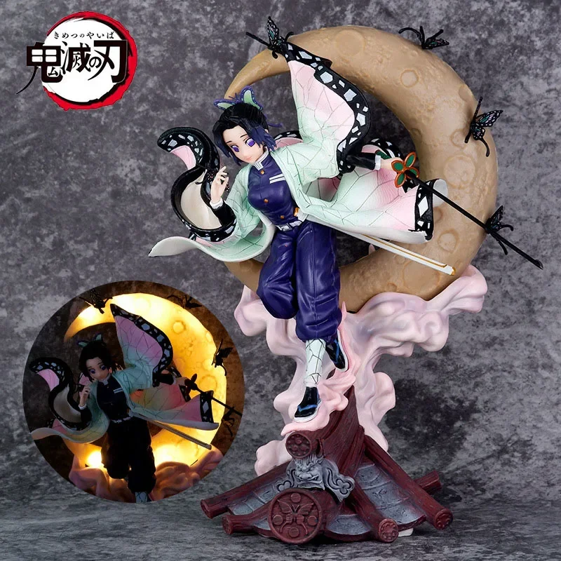 

New 28cm Demon Slayer Kimetsu No Yaiba Anime Figure Kocho Shinobu Action Figure Akaza/Agatsuma Zenitsu Figure Pvc Model Doll Toy